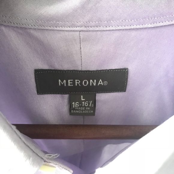 Merona Large 16 - 16 1/2 Purple Button Front Shirt - Picture 4 of 6